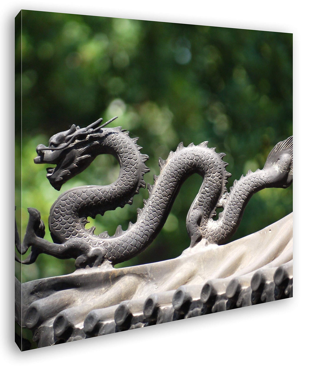 deyoli Drachenfigur Format: 60x60 als Leinwandbild, Motiv fertig gerahmt auf Echtholzrahmen, Hochwer