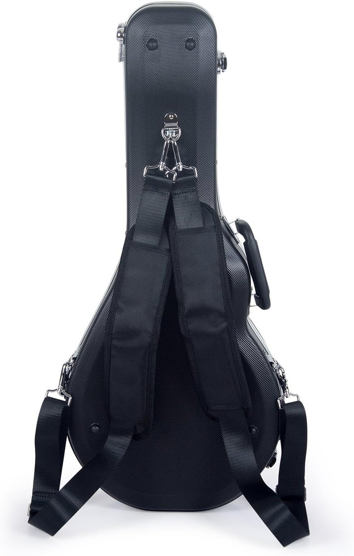 Crossrock F-Style Mandolinenkoffer mit Rucksackgurten, ABS-geformte Hartschale in Schwarz (CRA860MFB
