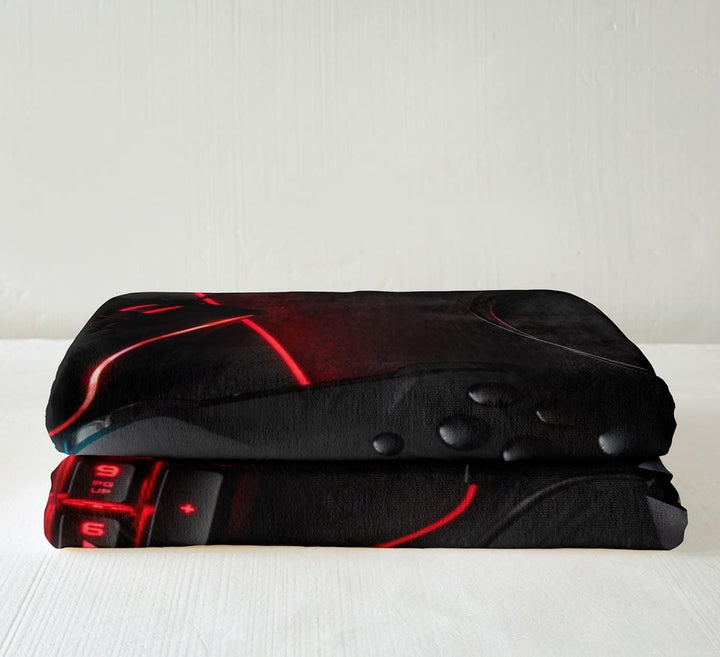 Schwarz Gamepad Decke 150x200cm Jungen Teenager Spiel Thema Kuscheldecke Modern Spiel Regler Schwarz