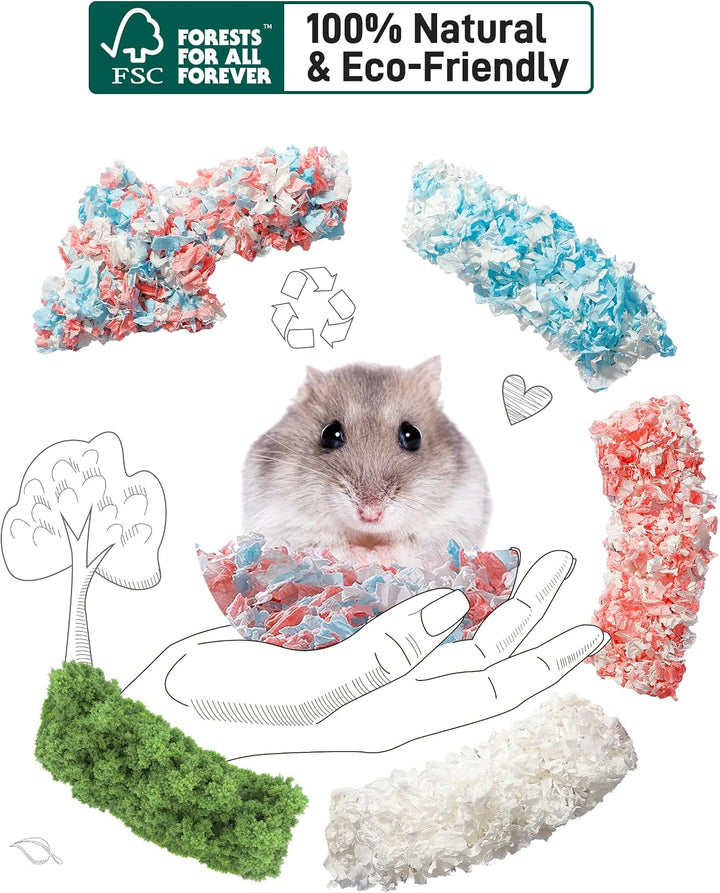 BUCATSTATE Hamster Streu 50L, Papier Einstreu für Kleintiere, Besonders Saugfähige &amp; 99,9% Staubfrei