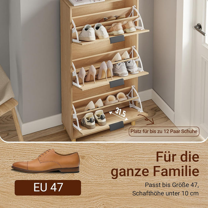SoBuy schuhschrank schmal - schuhschrank Holz 24cm breit, grosse Kapazität für Schuhe bis Grösse 47,