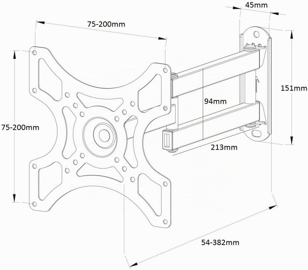 NEG Profi Universal TV-Wandhalterung Extender 2540 (weiss) Schwenk-, neig-, ausziehbar und drehbar (