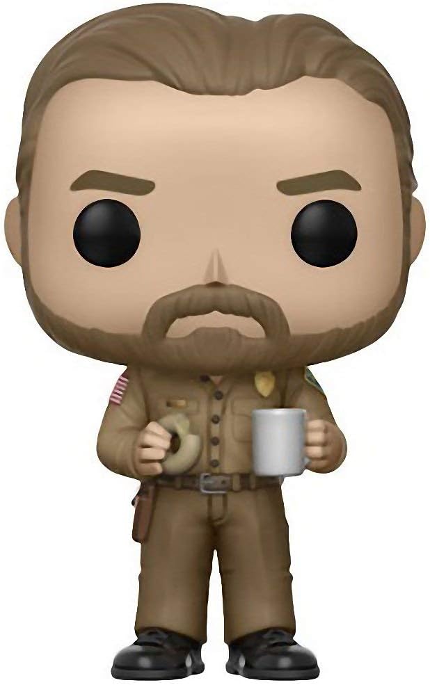 funko Hopper w/Donut (Chase Edition): Stranger Things x POP! TV Vinyl Figure & 1 PET Plastic Graphic