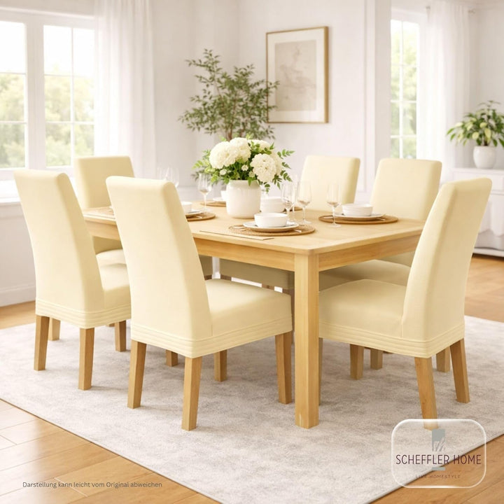 SCHEFFLER-Home Stuhlhussen 6er Set Lena Shark-Hai/elastische und langlebige Hussen für Stühle/Robust