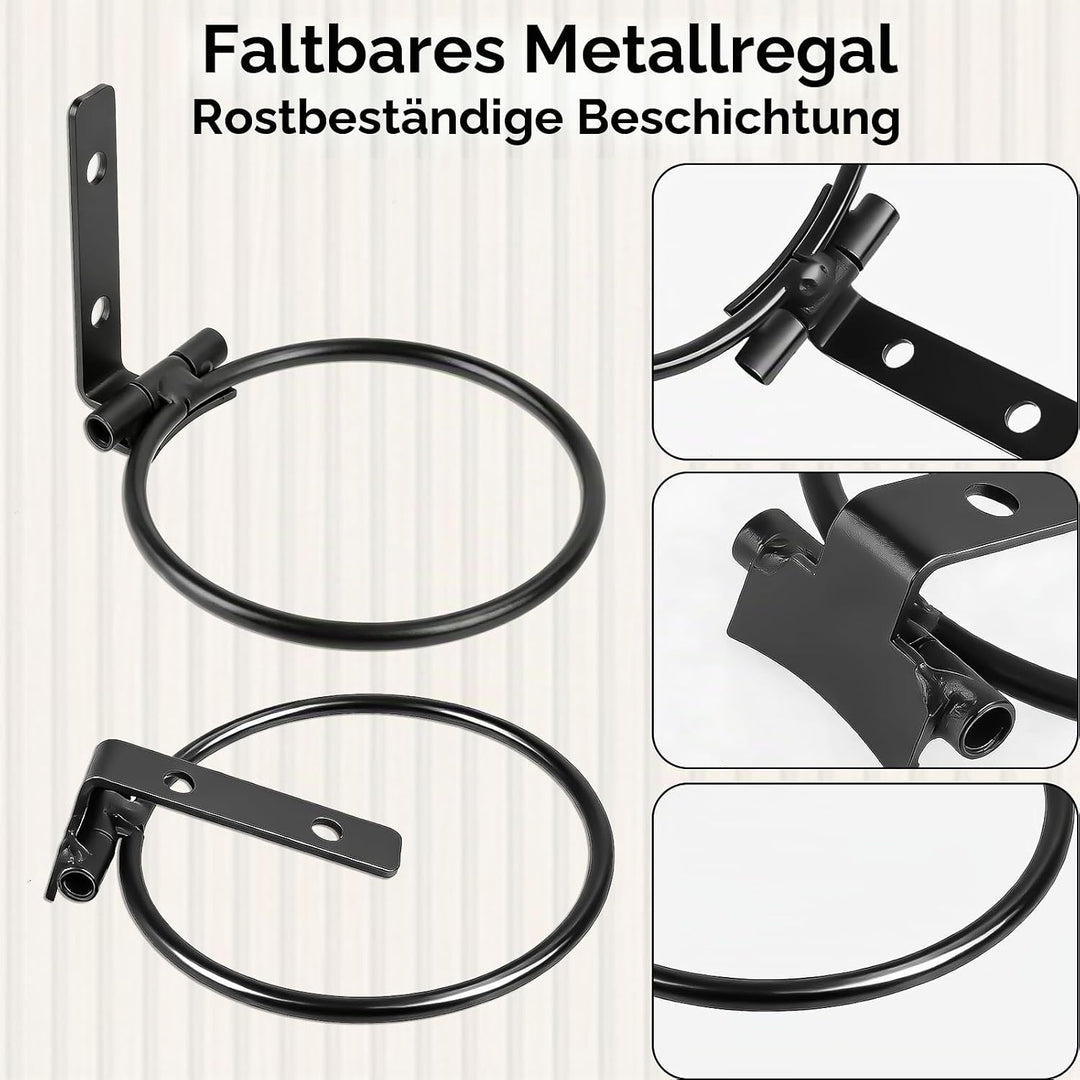 HA BIN Wandblumentopf für Akustikpaneele – 2er-Set kleine PP-Blumentöpfe Ø10×H10cm mit Halterungen f