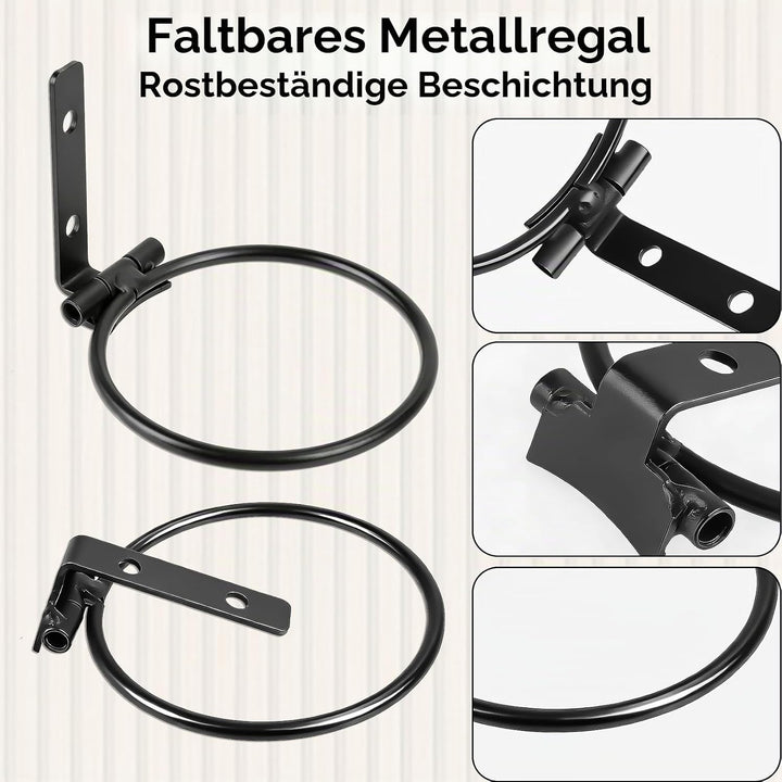 HA BIN Wandblumentopf für Akustikpaneele – 2er-Set kleine PP-Blumentöpfe Ø10×H10cm mit Halterungen f