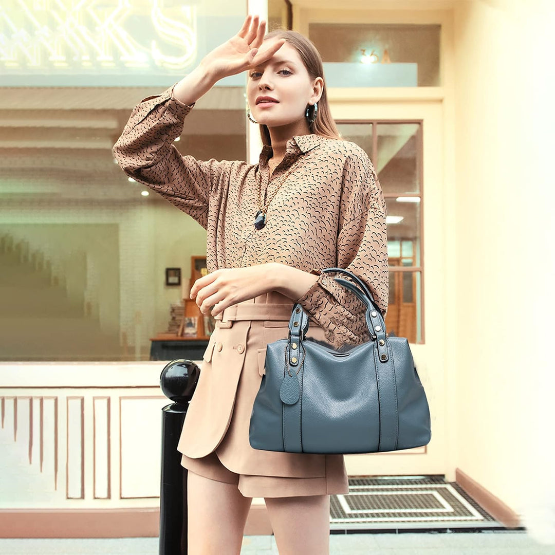 PORRASSO Elegant Handtasche Damen Schultertasche Frauen Henkeltasche Wasserdicht PU Leder Umhängetas