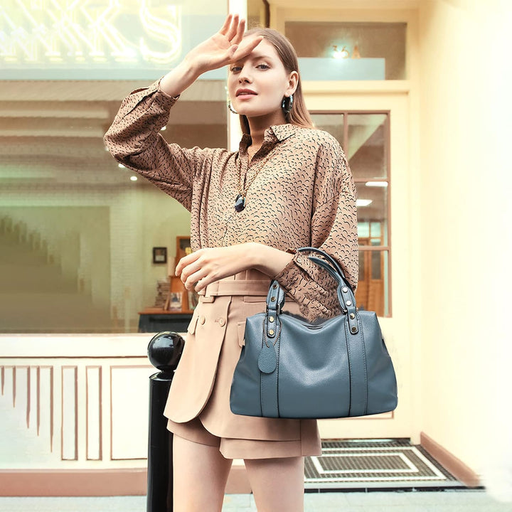 PORRASSO Elegant Handtasche Damen Schultertasche Frauen Henkeltasche Wasserdicht PU Leder Umhängetas