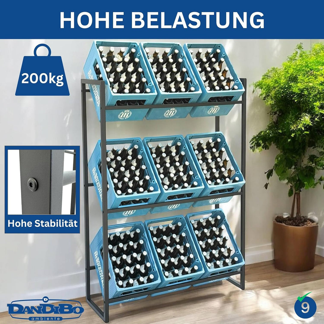 DanDiBo Getränkekistenregal 9 Kisten 96633 Getränkeregal Kistenregal Getränkekistenhalter Getränke R