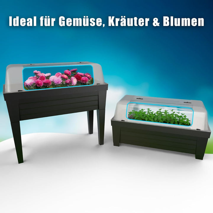 BigDean XXL Hochbett Balkon mit Abdeckung aus robustem Kunststoff