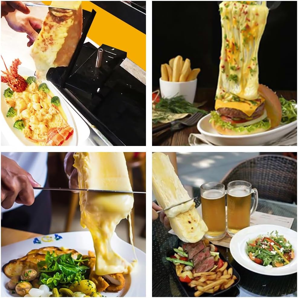 Käseschmelzer Raclette Ofen Schweizer Raclette-Gerät 750W Raclettegrill Nacho-Käse-Spender Winkel ei