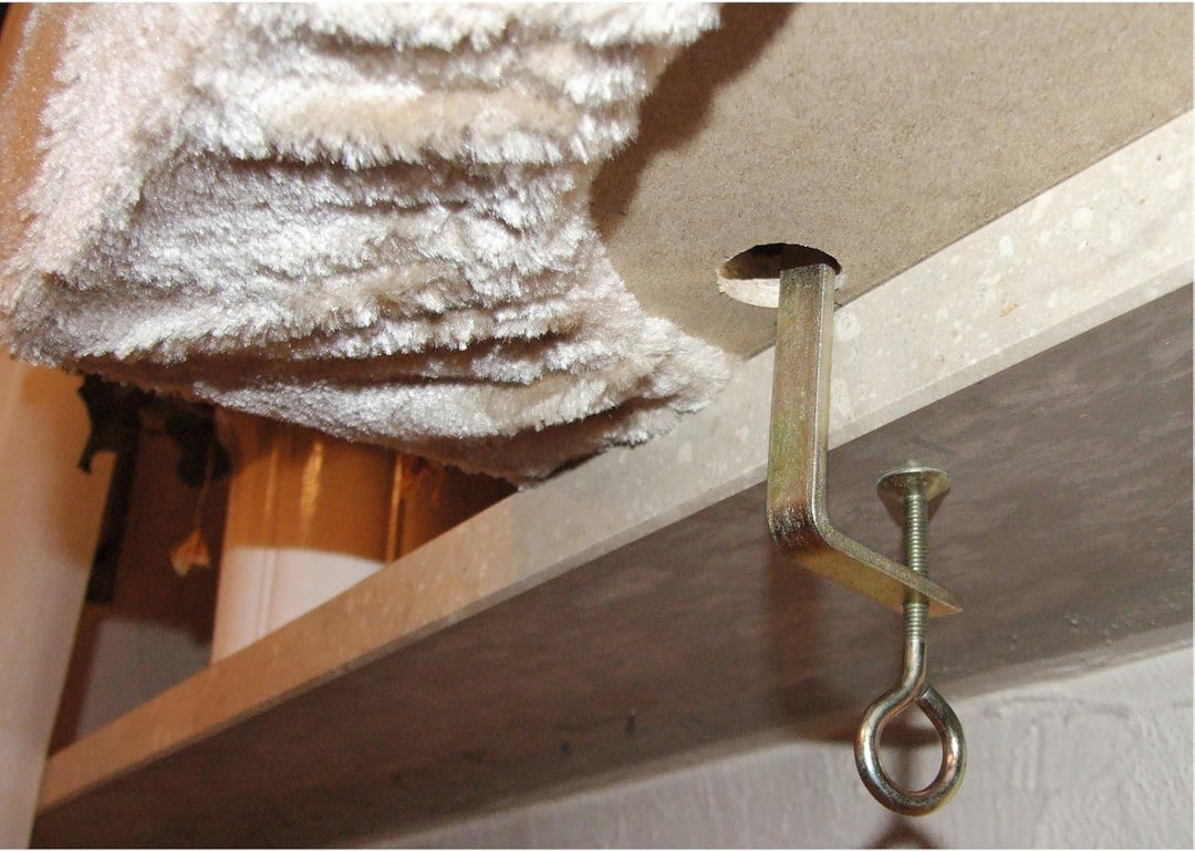 Kerbl Pet Fensterliegebrett, Fenster-Liegeplatz, beige, 55x35cm, Holz, gepolsterter Rand, weicher Pl