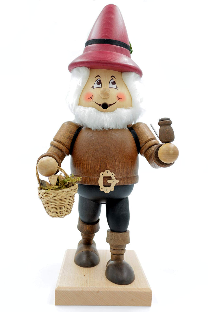 Kuhnert - Original Erzgebirgische Holzkunst Räuchermann Räucherfigur Wichtel 35cm - Holzsammler, Hol