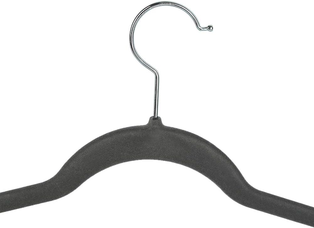 homewell 50 x Premium rutschfeste Kleiderbügel aus Samt mit Drehbaren Verzinkter Haken, Länge 44 cm,