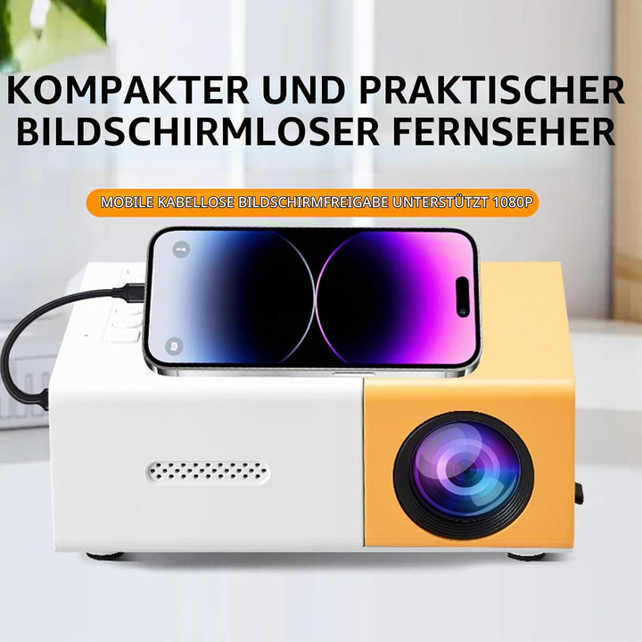 Smart Projector, 1080p Tragbarer -Projektor, 6000 LM Helligkeit, für Heimunterhaltung, Meetings und