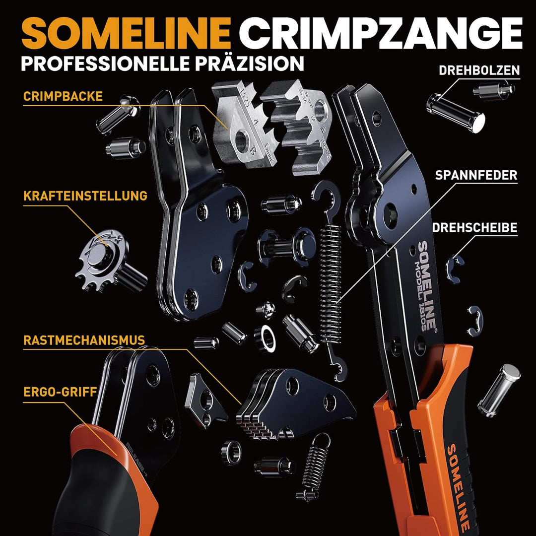 Solarstecker Crimpzange Set, Solarkabel Crimp werkzeug für 2.5/4/6mm² Solarpanel PV Kabel, 6 Stück M