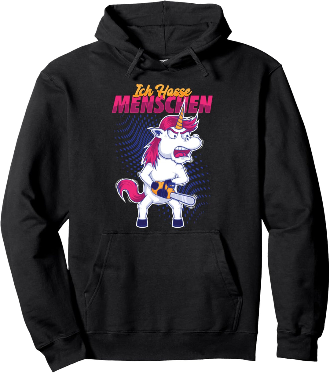 Ich hasse Menschen Einhorn Unicorn Fun Lustig Pullover Hoodie