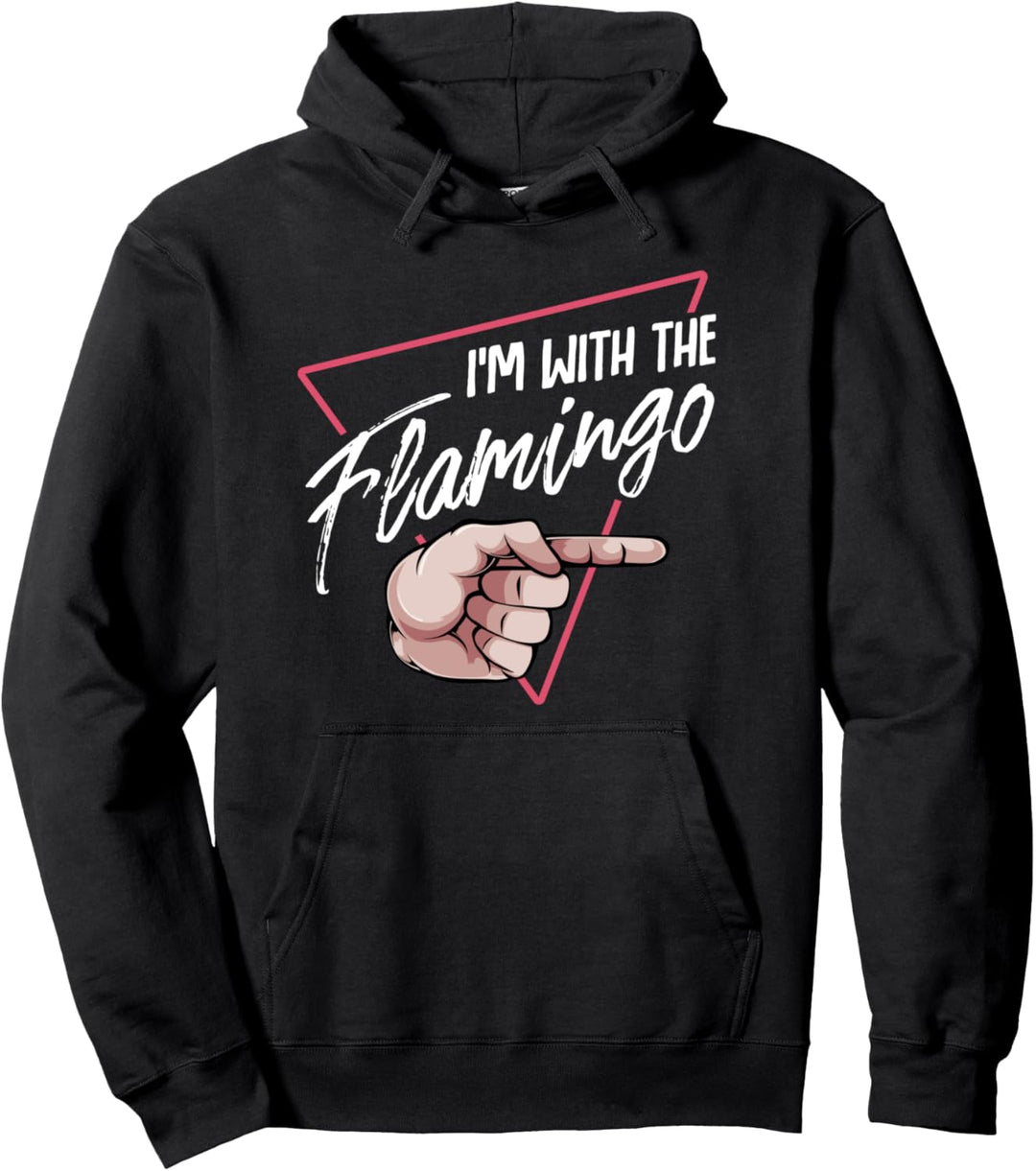 I'm With Flamingo Halloween Matching Couple Pärchenkostüm Pullover Hoodie