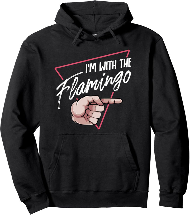 I'm With Flamingo Halloween Matching Couple Pärchenkostüm Pullover Hoodie