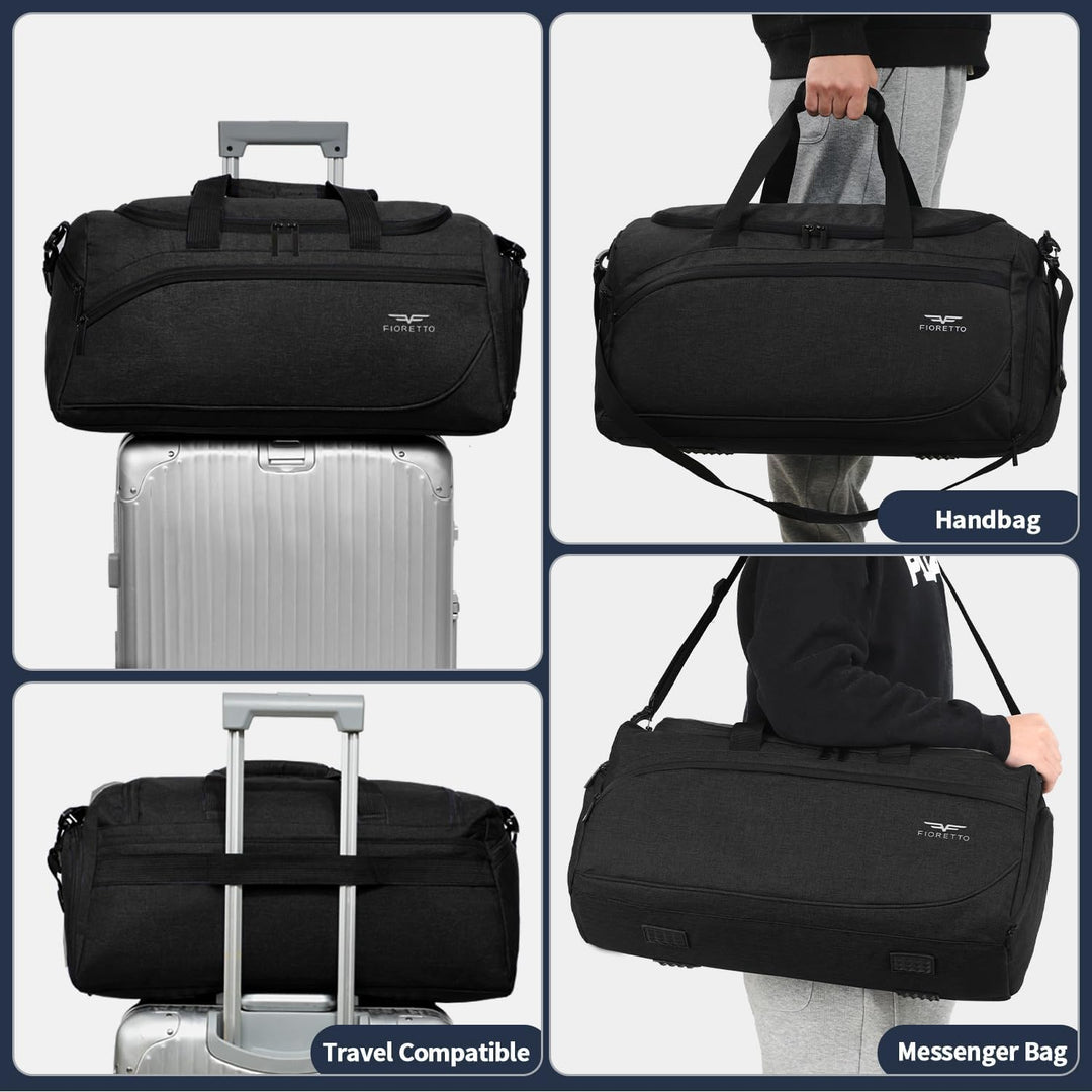 FIORETTO 50L Sporttasche &amp; Reisetasche für Damen und Herren, mit Schuhfach &amp; Nassfach, Wasserdicht T