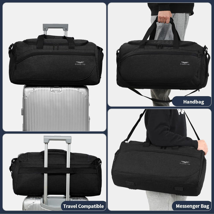 FIORETTO 50L Sporttasche &amp; Reisetasche für Damen und Herren, mit Schuhfach &amp; Nassfach, Wasserdicht T