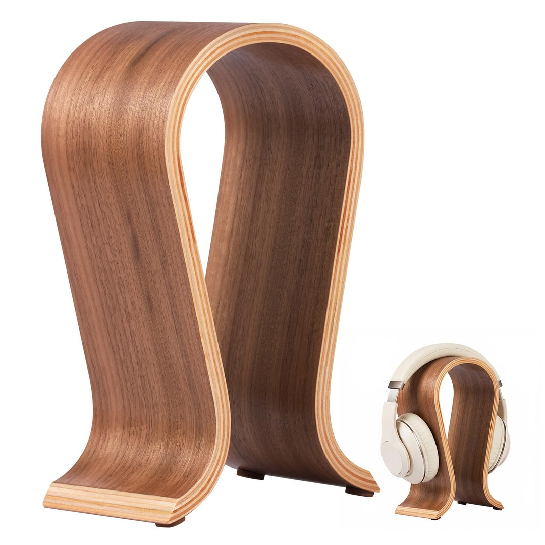 Kopfhörerständer aus Holz, Headset-Ständer für Schreibtisch, Walnussholz, Gaming-Kopfhörerhalter, Bo