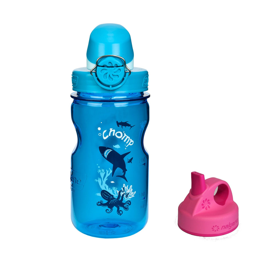 Nalgene Everyday OTF Kids' 0,375 L und Grip-n-Gulp-Deckel Blau Meerestiere Deckel pink, Blau Meerest