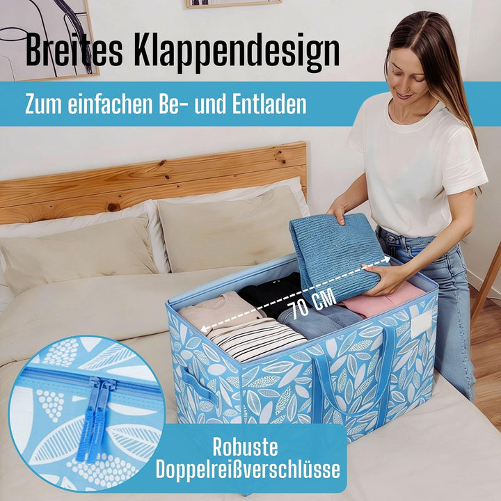 VENO 102 Liter Grosse Aufbewahrungstasche, Aufbewahrungsbox, Starke Griffe Umzugstaschen mit Reissve