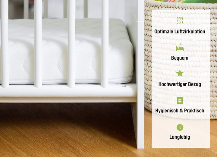 Ehrenkind® Babymatratze Pur | Babymatratze 60x120cm Standard 100 by Oeko-TEX | Matratze 120x60 aus h