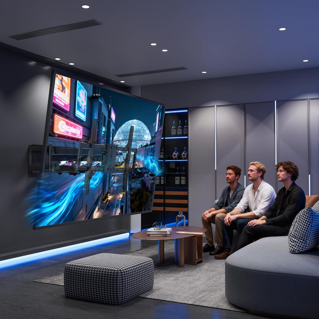 BONTEC TV Wandhalterung für 60–110 Zoll Fernseher bis 125 kg, Doppelarm mit 1016 mm Auszug, neigbar