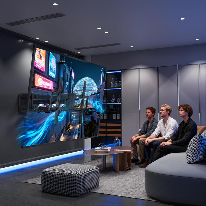 BONTEC TV Wandhalterung für 60–110 Zoll Fernseher bis 125 kg, Doppelarm mit 1016 mm Auszug, neigbar