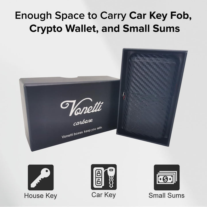 VONETTI Alpha Shield Carbon – Premium RFID-Signalblocker-Box – Smart Car Key Faraday Signalschutz, K