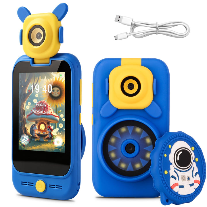 Kids 2-in-1 Camera &amp; Microscope Toy,200X Magnification Microscope,Flip Photo Lens for Kids Camera,2.