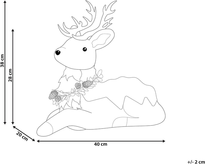 Weihnachtsdeko Rentier Dekofigur Weihnachtsfigur Webpelz braun 38 cm Tapio