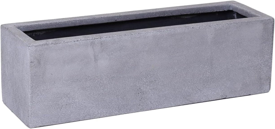 VIVANNO Blumenkasten Balkonkasten Pflanzkasten Fiberglas FLOBO Beton-Optik grau - 15x60x17 cm 15x60x