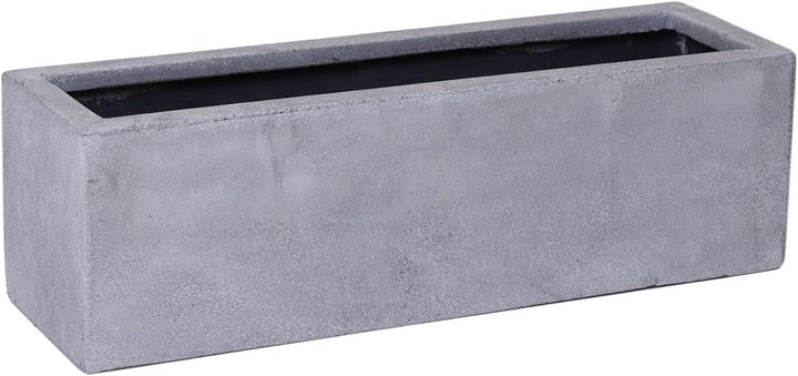 VIVANNO Blumenkasten Balkonkasten Pflanzkasten Fiberglas FLOBO Beton-Optik grau - 15x60x17 cm 15x60x
