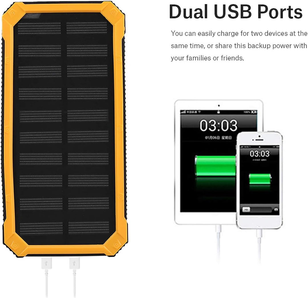 20000MAH Solar Power Bank Tragbares Ladegerät, Dual USB Solar Panel Ladegerät mit Schnellem Gebühren