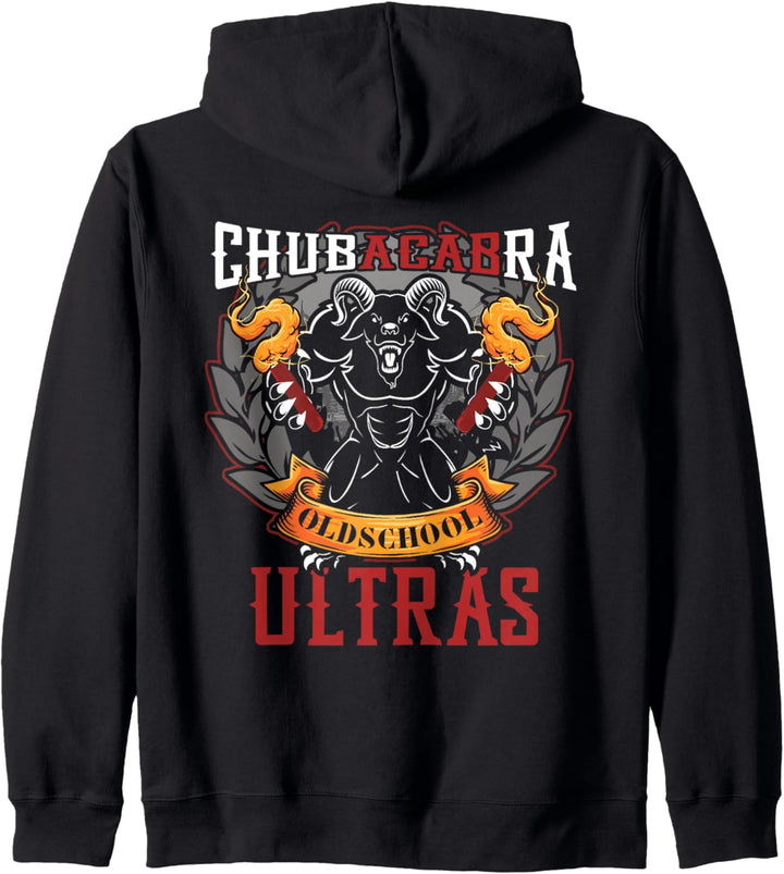 Chubacabra Oldschool Ultras Hooligans Backprint Kapuzenjacke