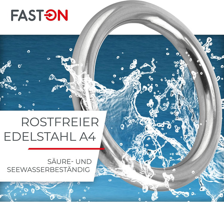 FASTON® Edelstahlringe 12x70mm geschweisst und poliert (2 Stück) Edelstahl O Ring Rundring rostfreie