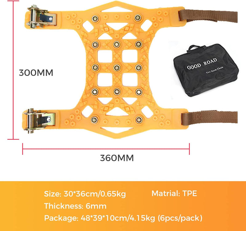 WYRIAZA Schneeketten Universal 165-265MM, Schneeketten 6 Stück, Schneeketten Schnellmontage Auto Bre