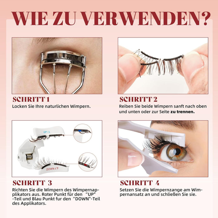 Higu clace Magnetische Wimpern,Magnet Wimpern Ohne Eyeliner,Magnetische Wimpern mit Applikator,Wimpe