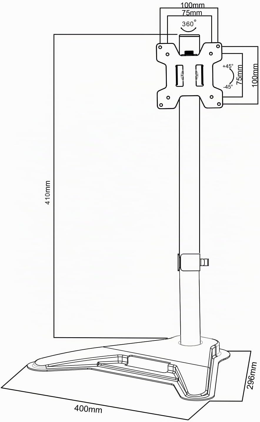 Maclean MC-987 Monitorständer für 13-27" Zoll Bildschirm, Monitorhalterung, Halterung Standfuss, Fre