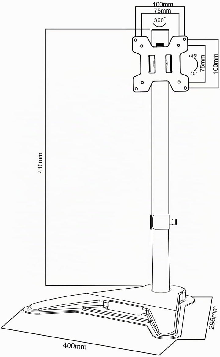 Maclean MC-987 Monitorständer für 13-27" Zoll Bildschirm, Monitorhalterung, Halterung Standfuss, Fre