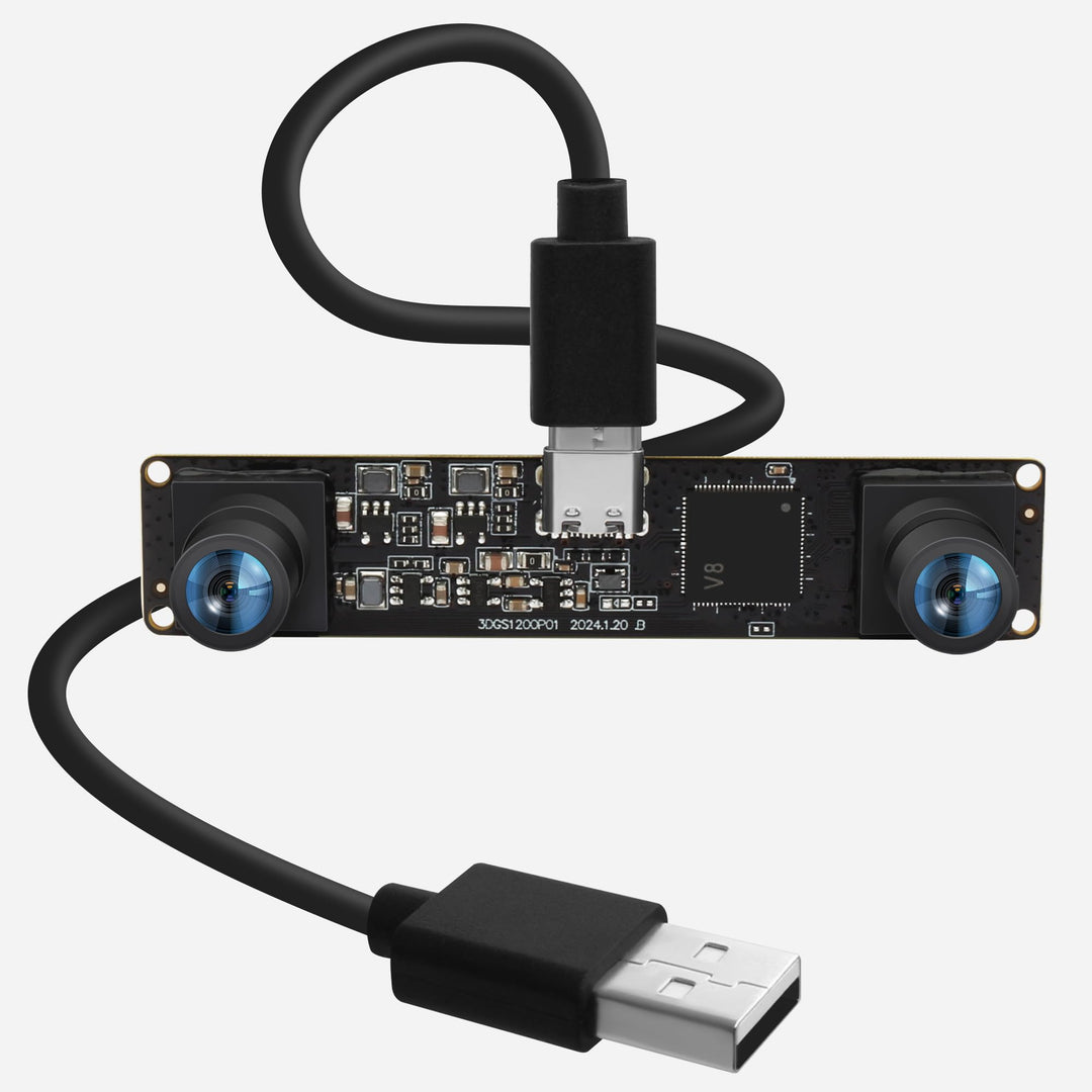 1200P Global Shutter USB-Kameramodul mit Sync Dual Lens, Hoher Bildfrequenz 120fps/60fps, 94 Grad, I