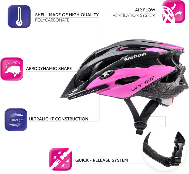 meteor® Urban Fahrradhelm Herren Damen Kinder-Helm MTB rollerhelm mädchen kinderfahrradhelm für Down