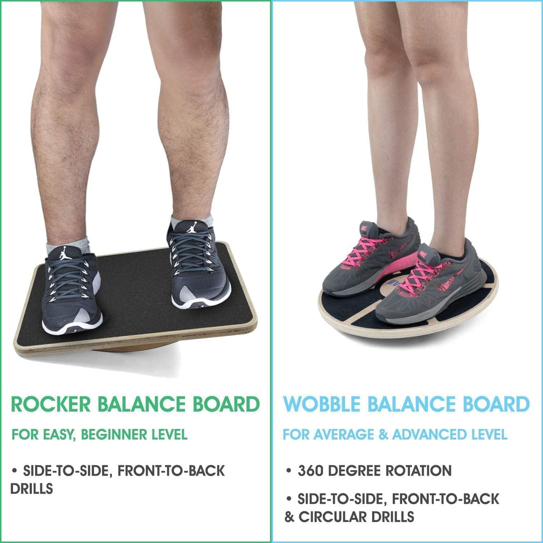 Yes4All Balance Board inkl, Übungsposter mit Griff und rutschfester Oberfläche; Premium Kunststoff-W