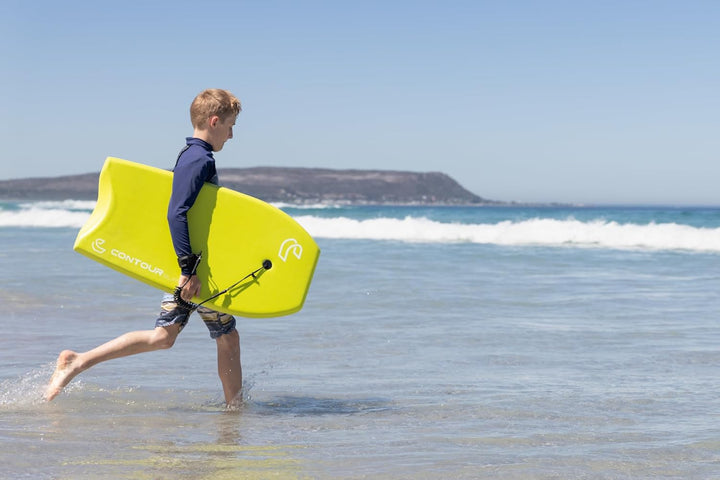Body Boards for Beach Lightweight Durable Body Board with EPS Core Dual Channel Double Swivel Coiled