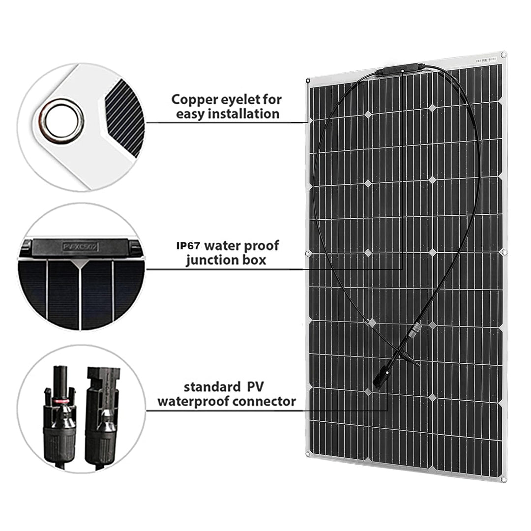 800W 12V (8 Stück 100W) Flexibel Solarpanel 18V Monokristalline Photovoltaik Solarmodule für Batteri