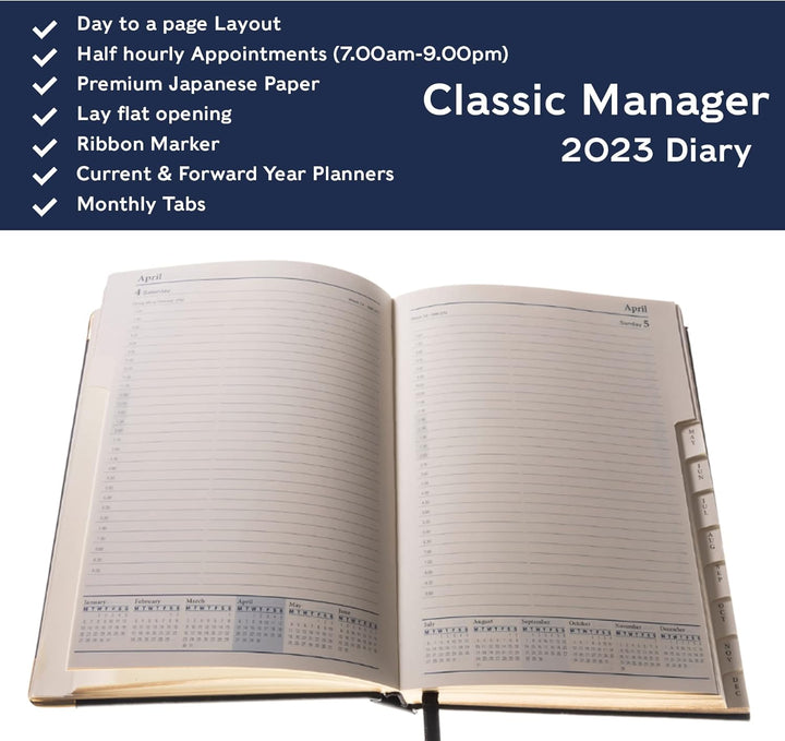 Collins Classic Compact Day to Page (Appt) 1250 V 2023 Compact Schwarz, Compact Schwarz