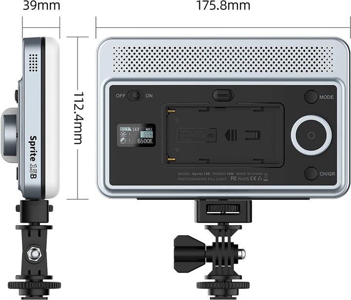 VILTROX 18W 1720LUM LED Panel Videoleuchte für die Kamera Dimmbar 2800K-6800K für Fotografie YouTube
